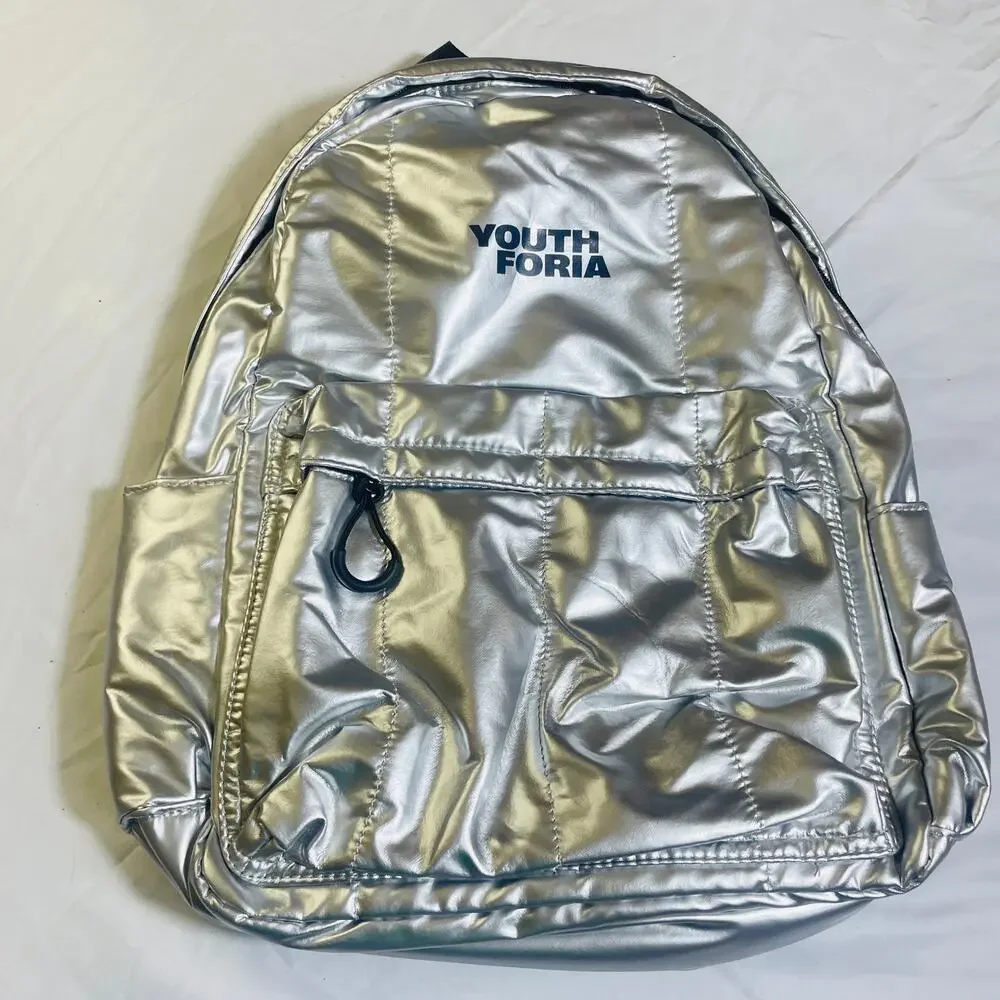 Youthforia  K-Beauty Swag Backpack - Silver Metallic